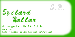 szilard mallar business card