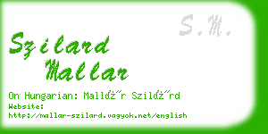 szilard mallar business card